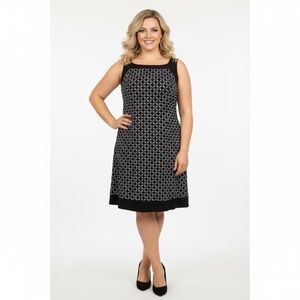 LAUREN RALPH LAUREN Black Patterned Dress Stretch size Large Formal Casual Dress